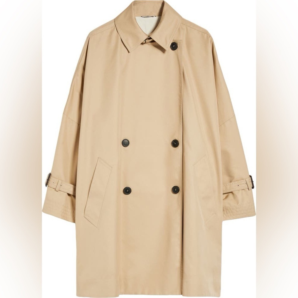 Max Mara Beige Trench Coat NWT Size 12 Authentic Luxury Jacket - Picture 2 of 4